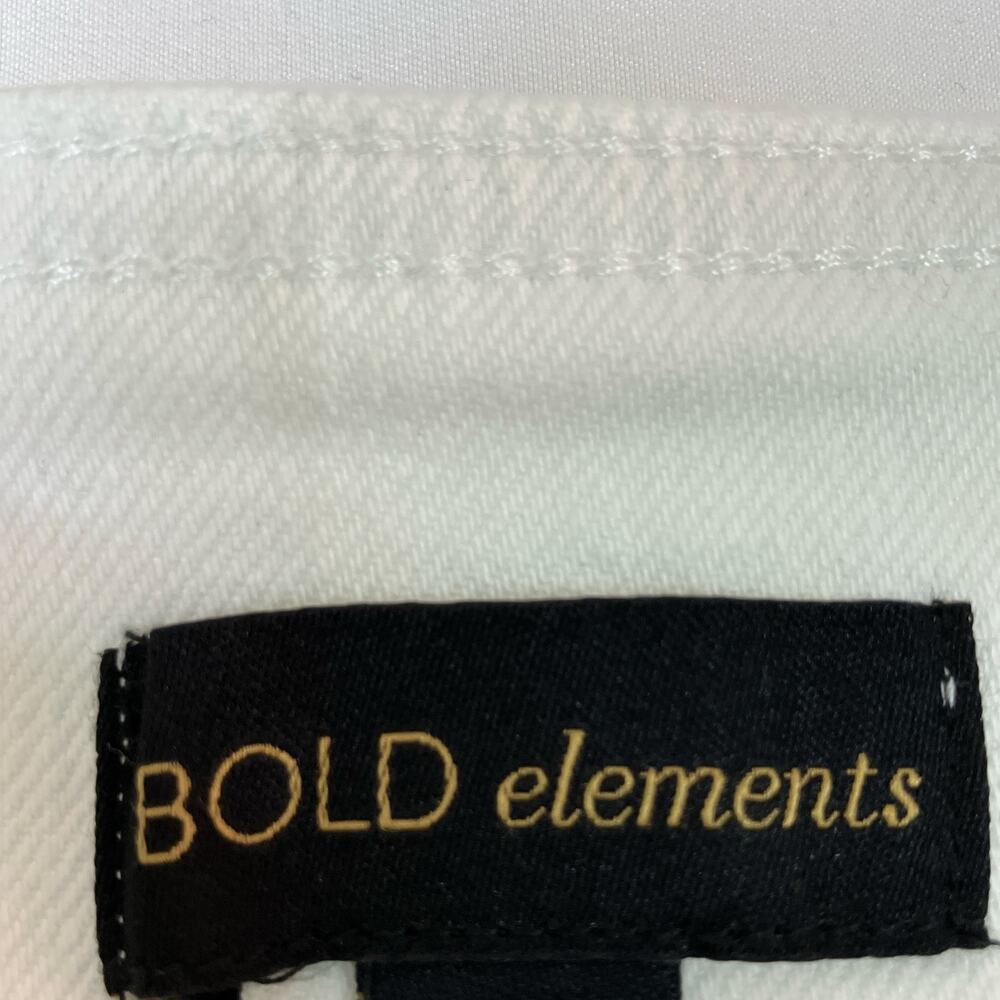 Bold Elements White High Rise Crop Flare Denim Jeans Stretch Waist NWT Women’s - Picture 3 of 9